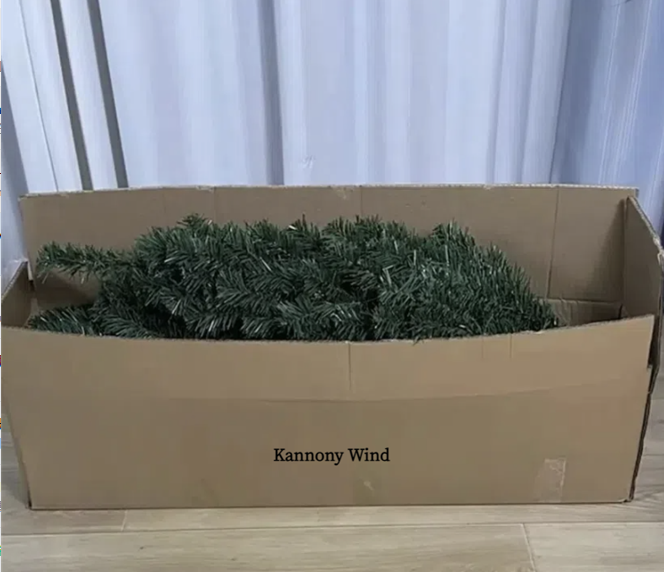 Kannony Wind Unlit Artificial Full Christmas Tree 5FT with 1488 PE PVC Tips, Premium Holiday Xmas Tree with Metal Hinges & Foldable Base for Home Office Party, Green