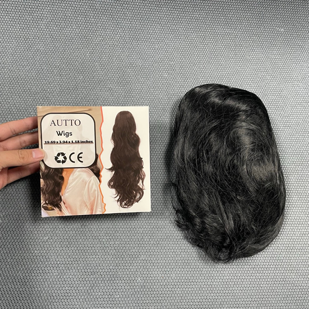 AUTTO Black Wear and Go Glueless Wigs Straight Lace Front Wig Pre Cut Glueless Synthetic Layered Wig 24 Inch Middle Part Closure Wig For Women