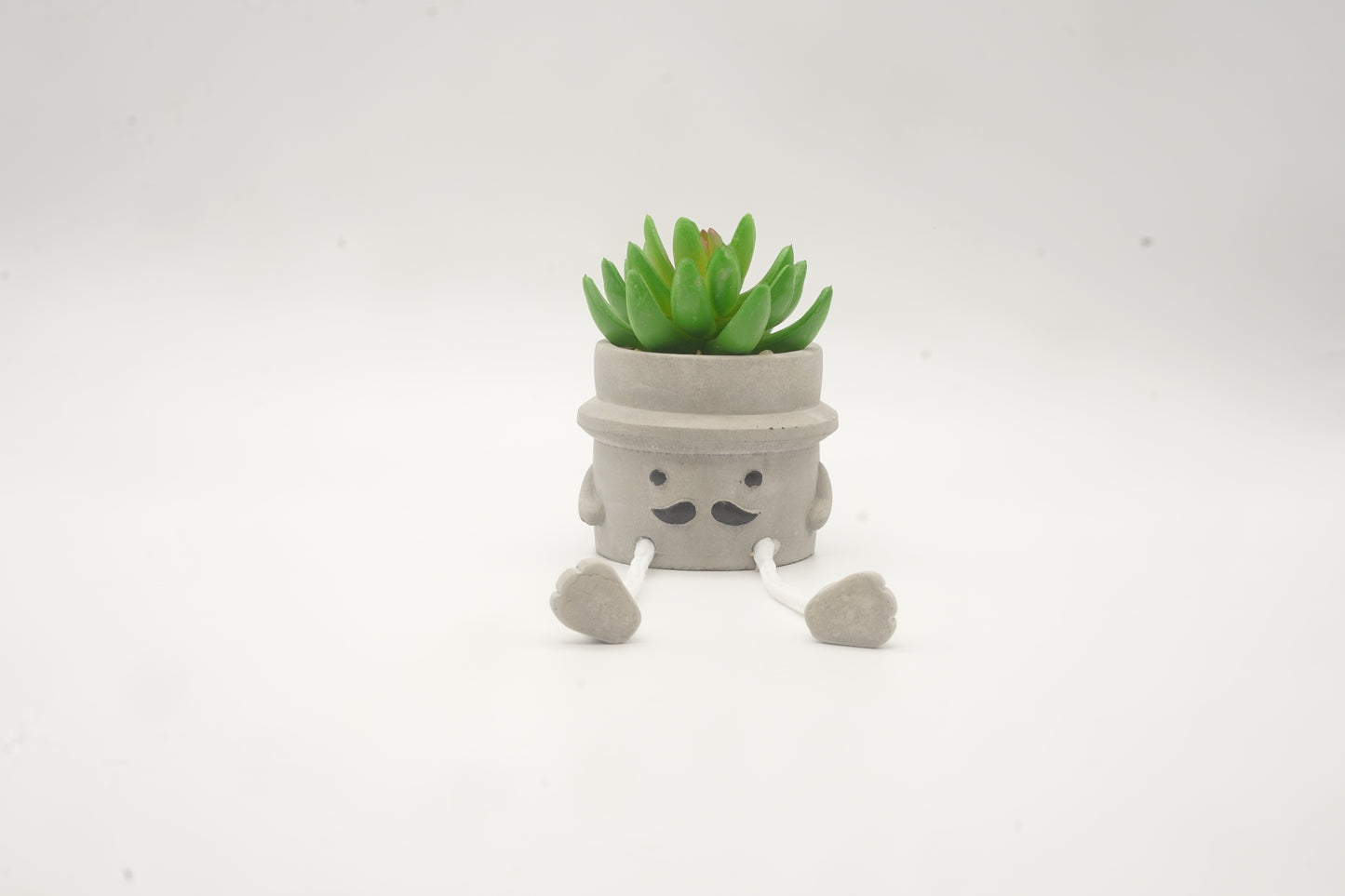 ZentraVerde Plants Artificial, Mini Fake Succulents in Resin Barrel Pot for Desk Livingroom Home Decoration Office Decor