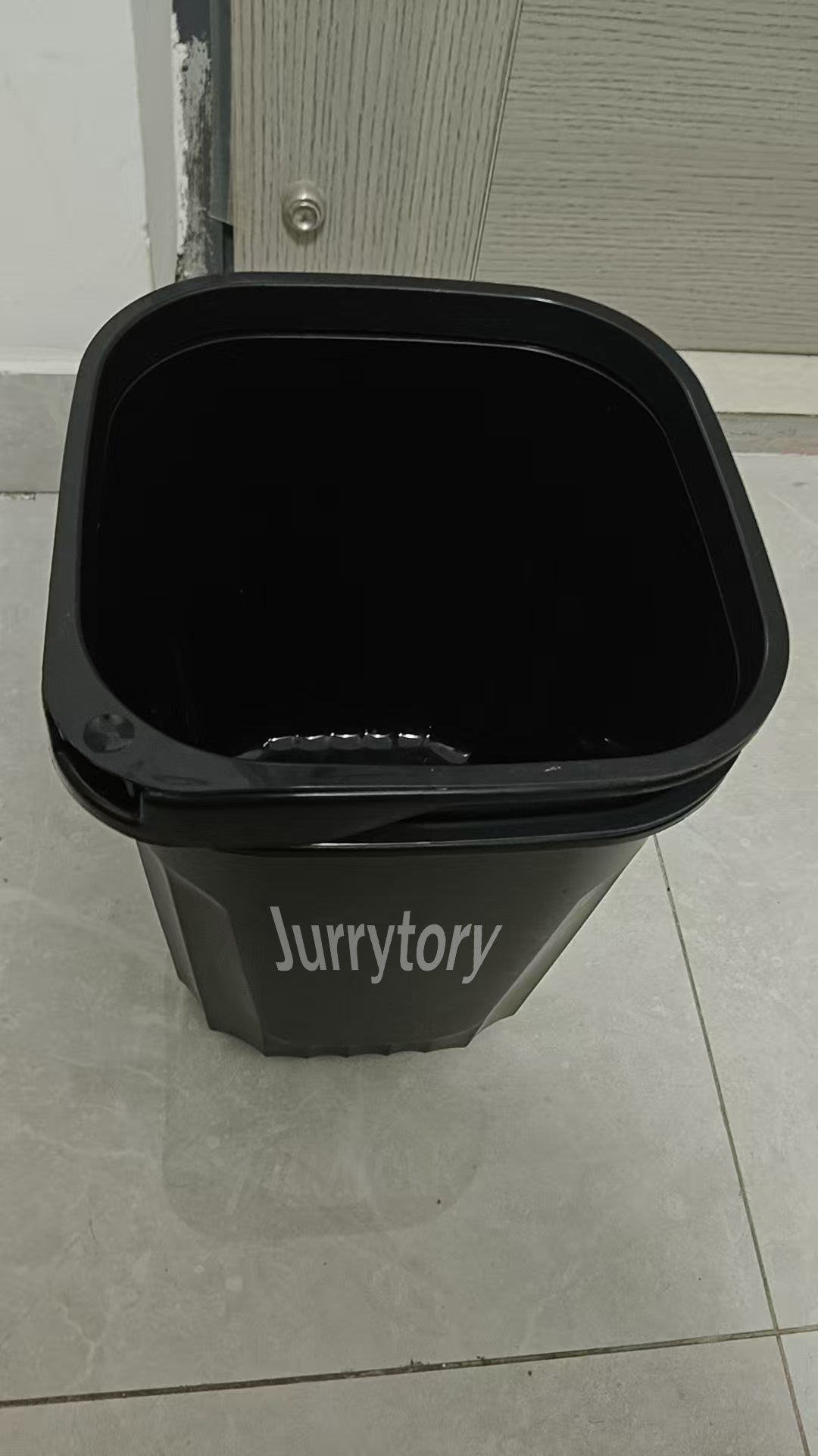 Jurrytory 19 Gallon Black Square Commercial Trash Garbage Can | Outdoor Office Restauran School Kitchen
