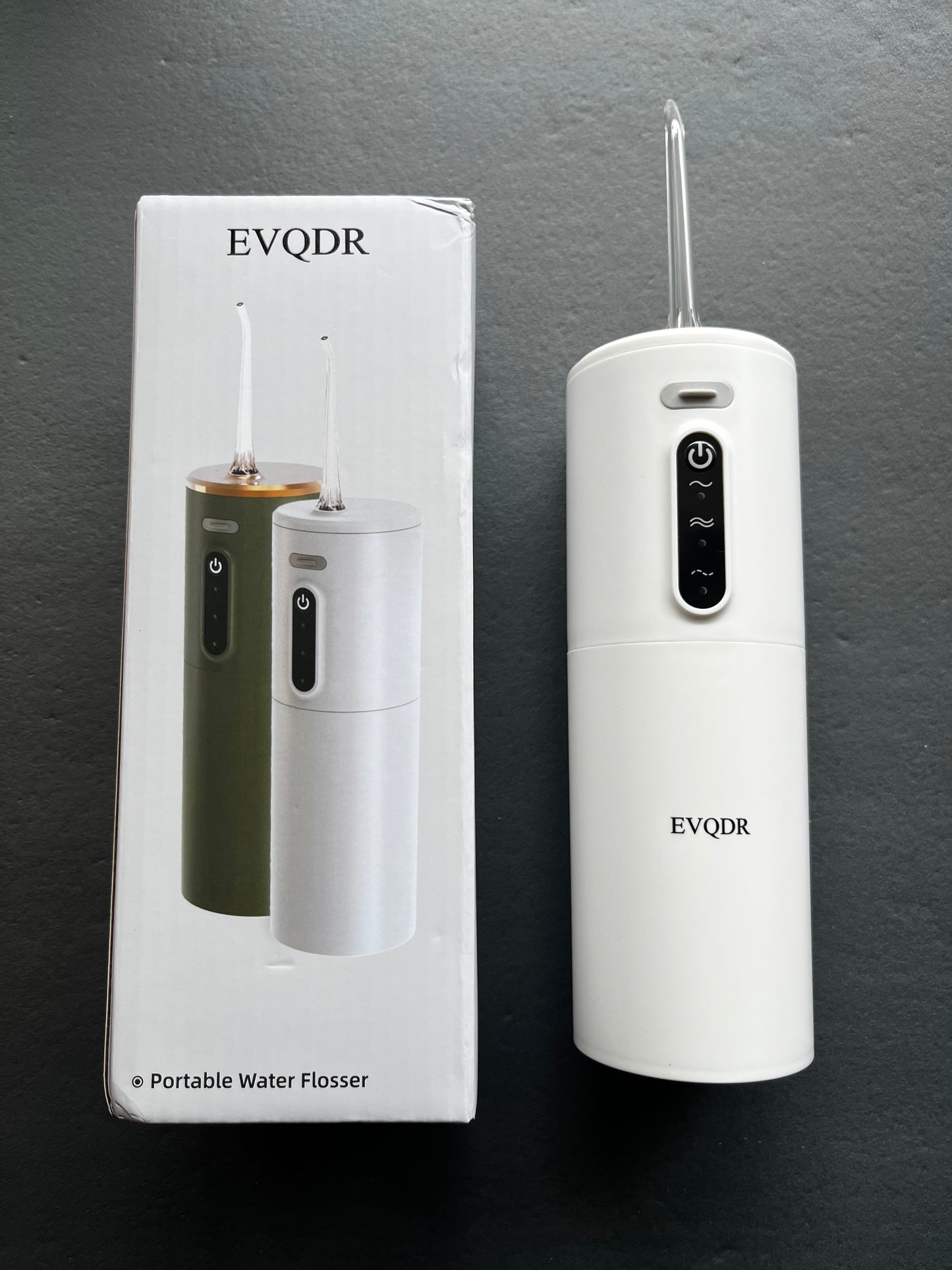 EVQDR Cordless Pulse Rechargeable Portable Water Flosser for Teeth, Gums, Braces Care and Travel, Waterproof, ADA Accepted, White
