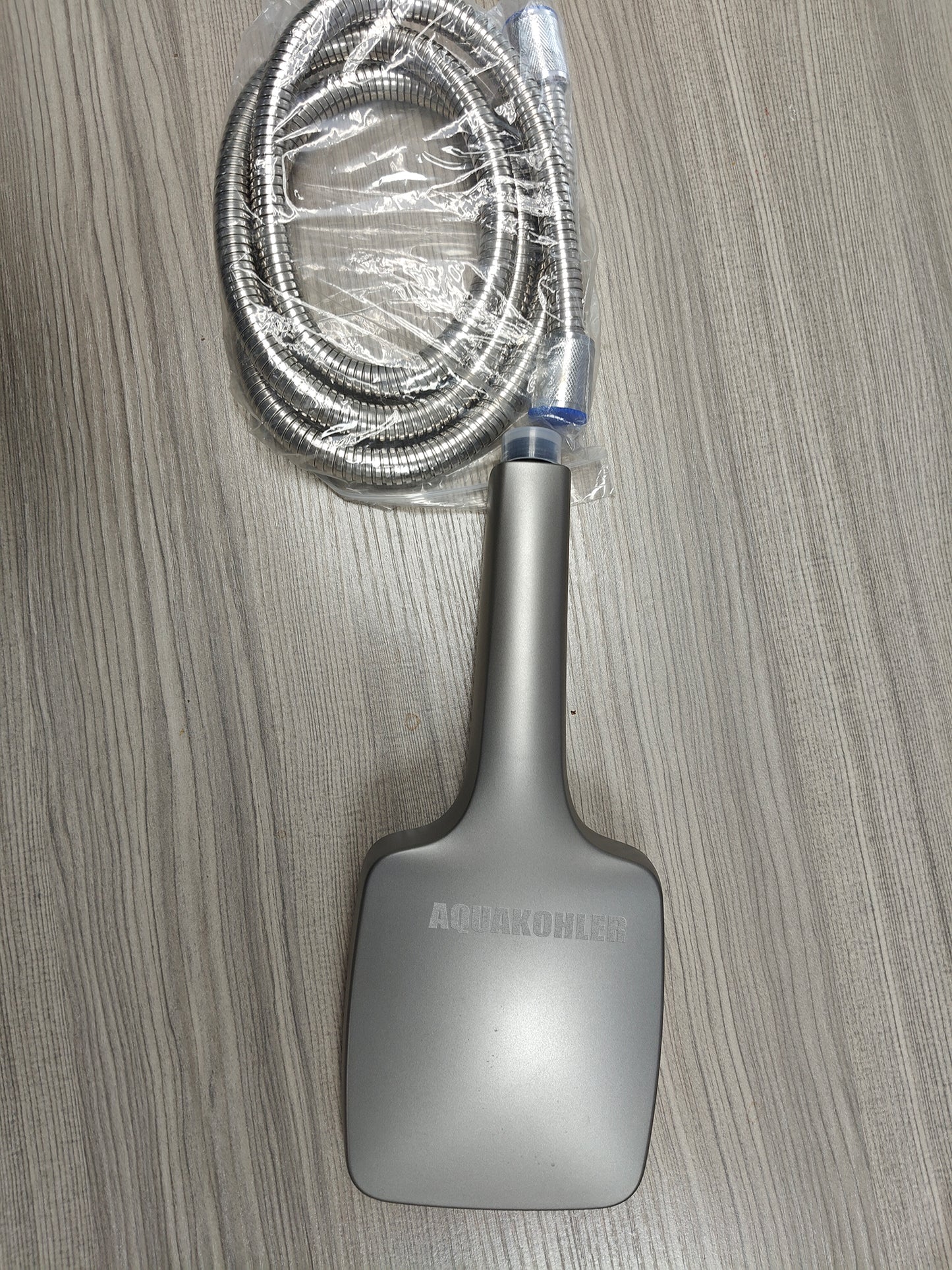 AQUAKOHLER ALL METAL Square Handheld Shower Head with Hose - CHROME - 2.5 GPM High Pressure Shower Heads with Adjustable Shower Wand Bracket - 6ft Flexible Extension