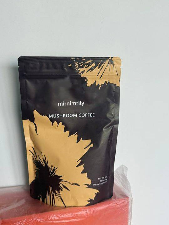 mirnimrily Mushroom Coffee Organic with 6 Adaptogenic Mushrooms and MCT Oil, Grown Instant Coffee for Better Energy, Focus, Digestion, 30 servings