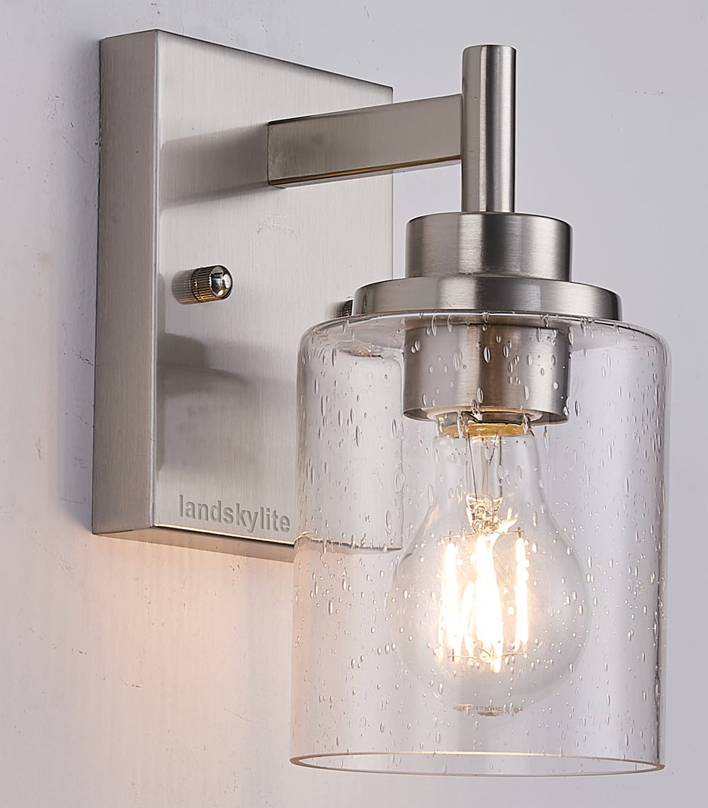 landskylite Wall Light Battery Operated Sconce Set of 2,not Hardwired Fixture,Battery Powered Wall Sconce with Remote Dimmable Light Bulb,Easy to Install Not Wires,for Bedroom, Lounge, Farmhouse