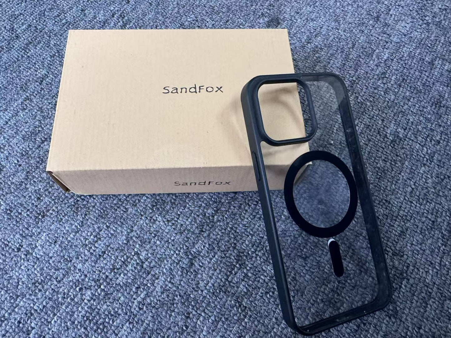 SandFox Case for iPhone 14/iPhone 13, Compatible with MagSafe, Classic Hybrid Magnetic Mobile Phone Case iPhone 14/13 Case, Drop Protection, Scratch-Resistant Back, Clear