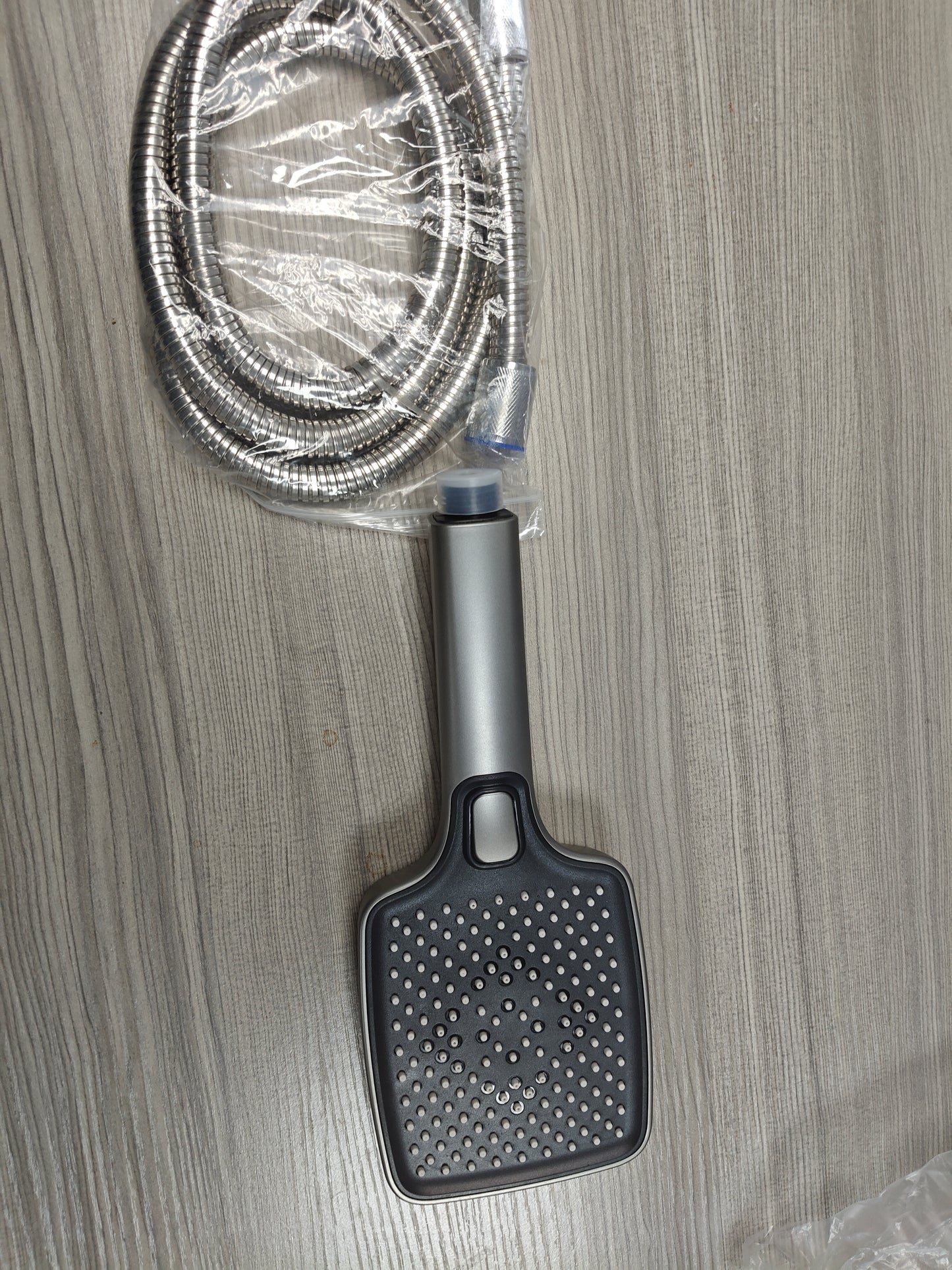 AQUAKOHLER ALL METAL Square Handheld Shower Head with Hose - CHROME - 2.5 GPM High Pressure Shower Heads with Adjustable Shower Wand Bracket - 6ft Flexible Extension