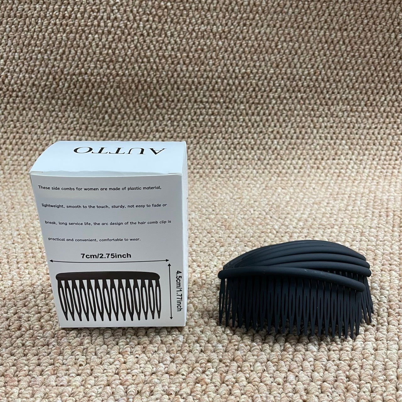 AUTTO 12 Pieces Small Hair Combs Side Combs Plastic French Teeth for Women accessories Bridal Wedding Veil Comb for fine hair, Black