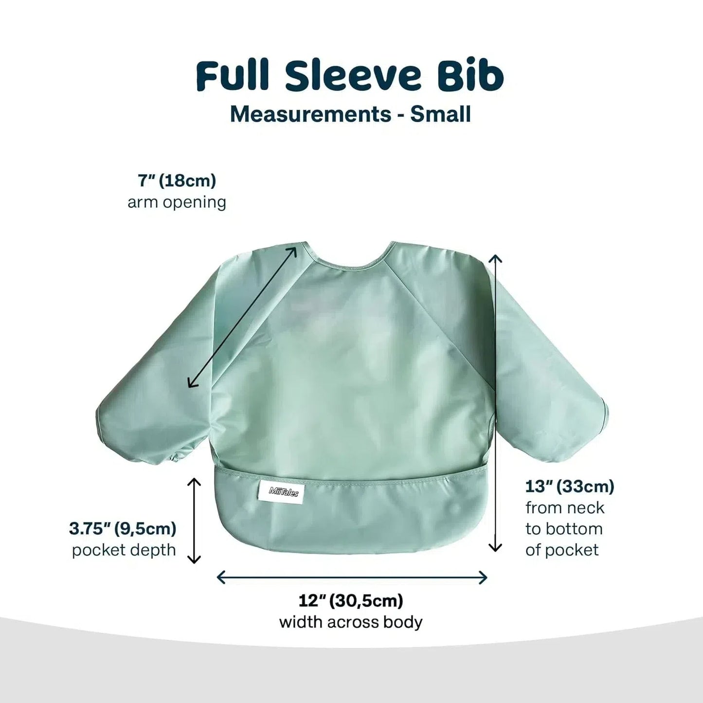 MiiTales Long Sleeved Bibs, Lightweight Waterproof Shirt Bibs for Baby Toddler 6-30 Months 