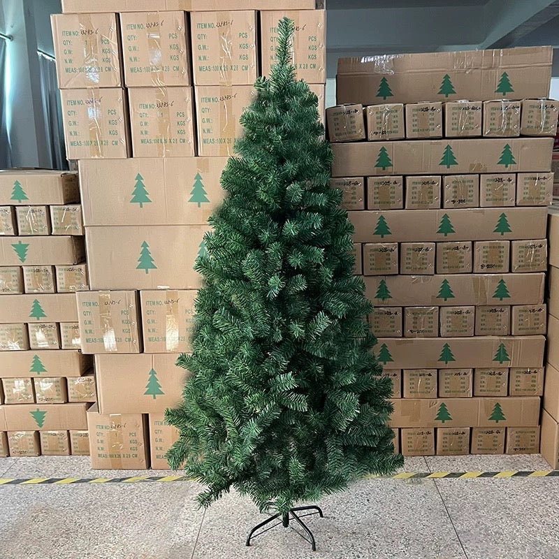Kannony Wind Unlit Artificial Full Christmas Tree 5FT with 1488 PE PVC Tips, Premium Holiday Xmas Tree with Metal Hinges & Foldable Base for Home Office Party, Green