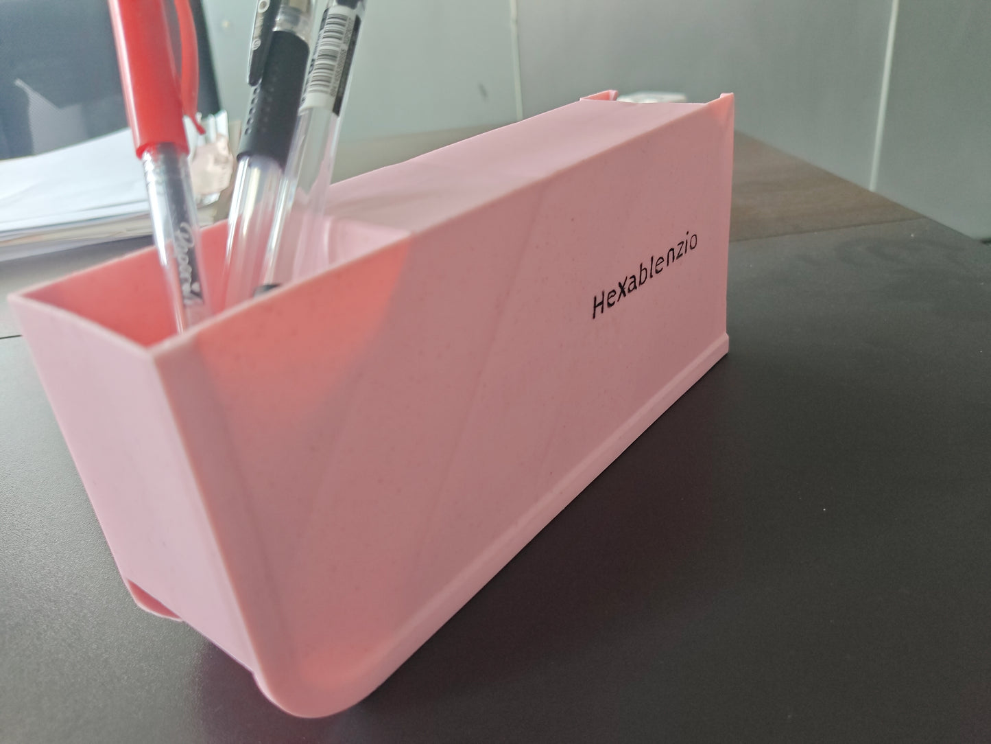 Hexablenzio Pen Holder Stand for Desk, Scandinavian Design Desk Organizer Makeup Brush Holder for School, Home, Office