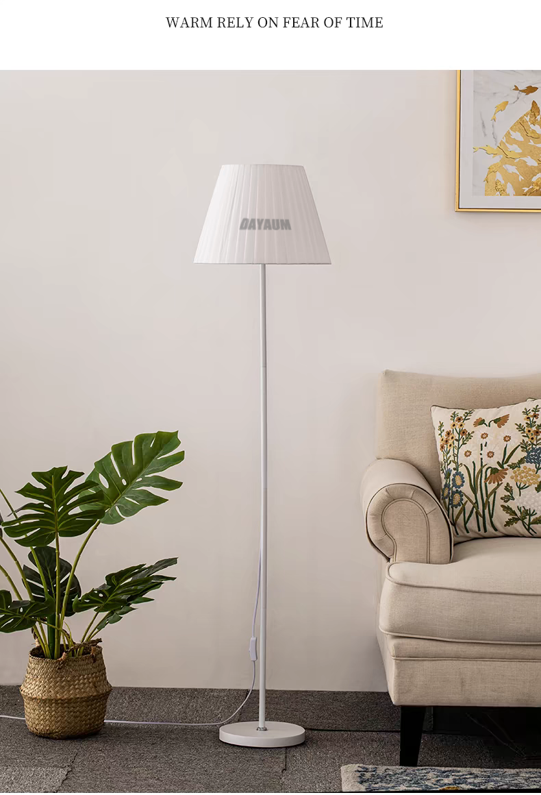 DAYAUM Floor Lamp for Living Room, Adjustable Height Standing Lamp with Marble Base, 3-Way Dimmable Gold Brass Tall Pole Light with White Linen Shade for Reading, Bedroom