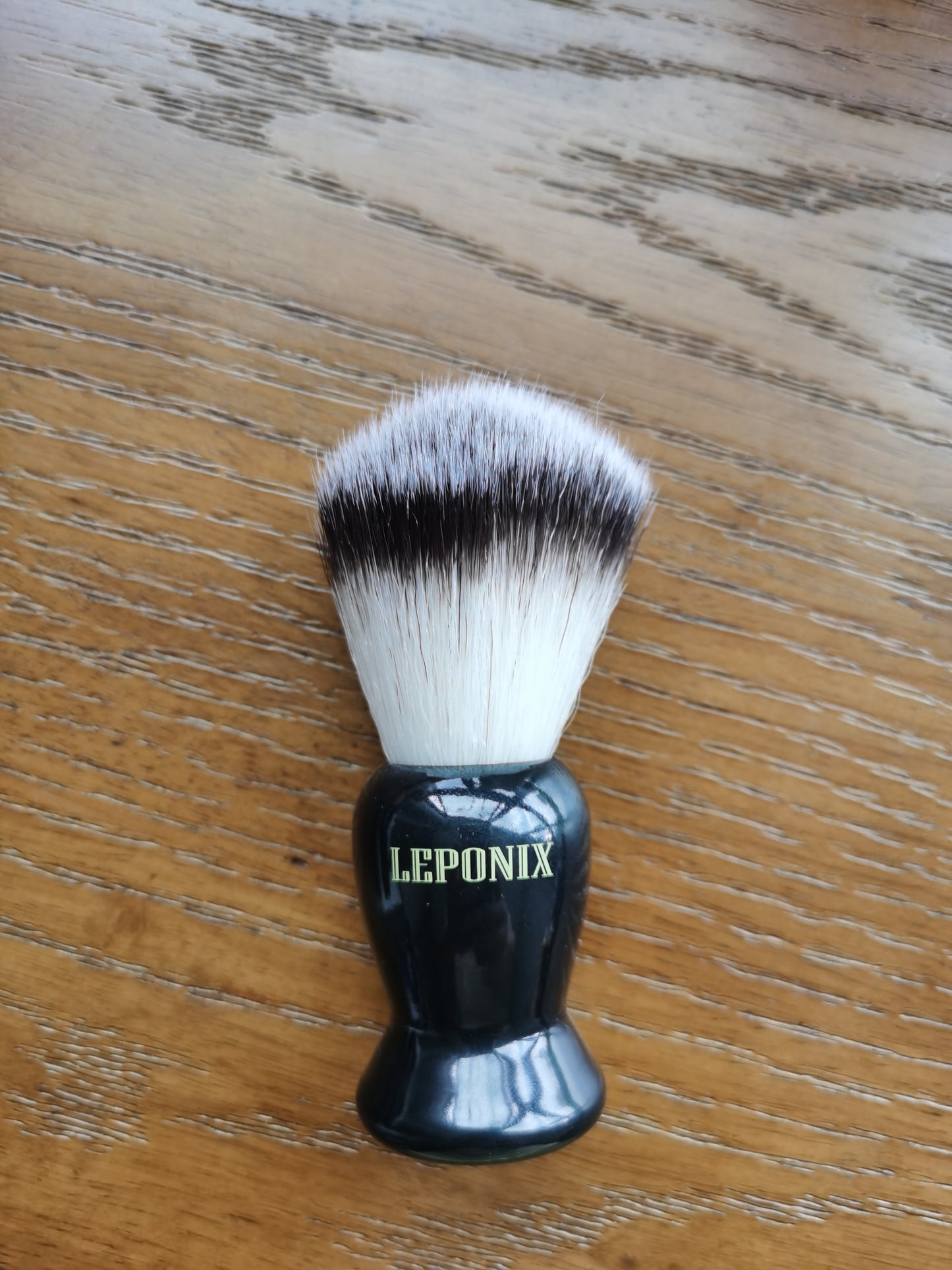 LEPONIX Classic Black Large Silvertip Fiber Shaving Brush - Synthetic Luxury Shave Brush for Men