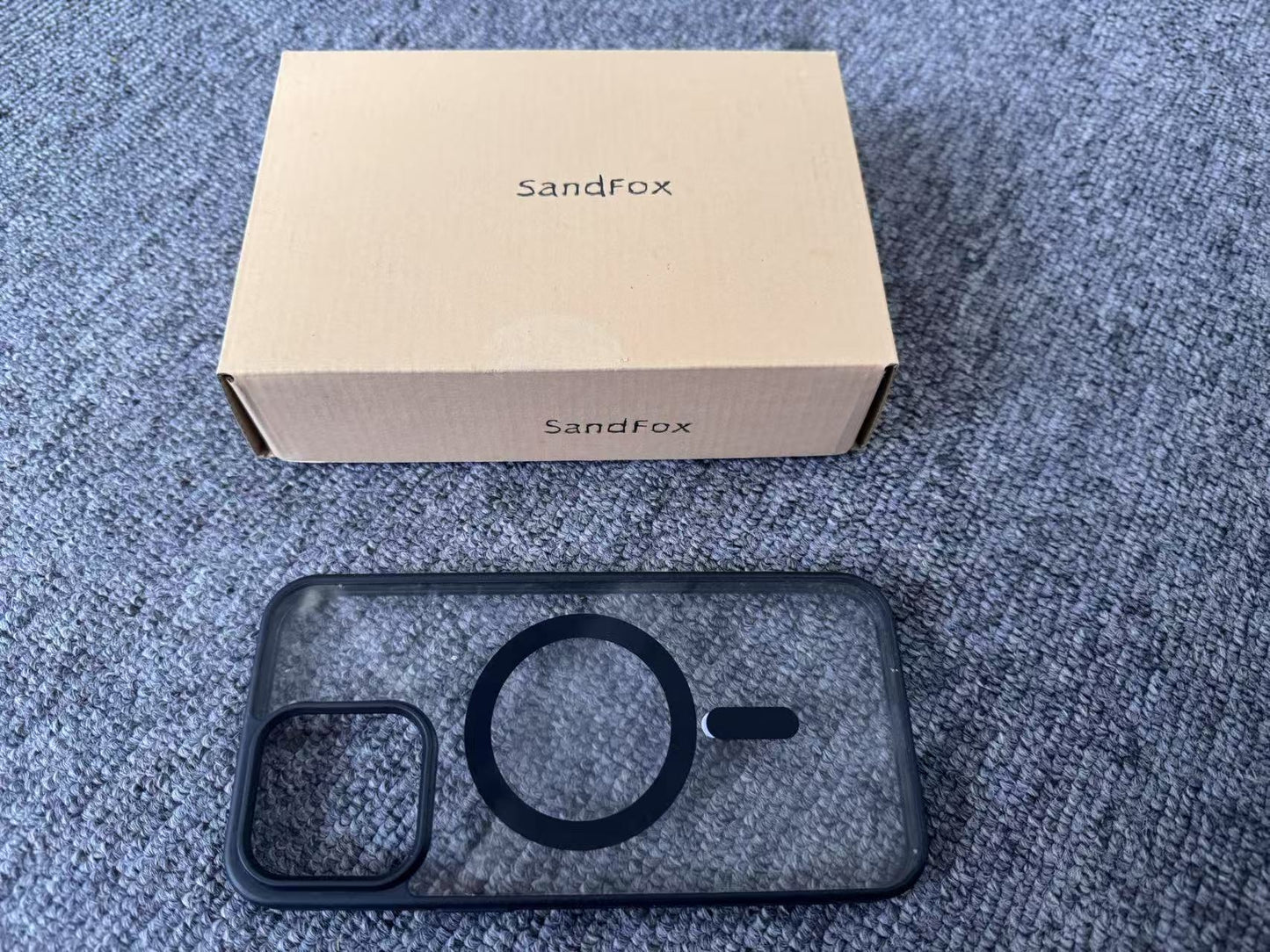 SandFox Case for iPhone 14/iPhone 13, Compatible with MagSafe, Classic Hybrid Magnetic Mobile Phone Case iPhone 14/13 Case, Drop Protection, Scratch-Resistant Back, Clear