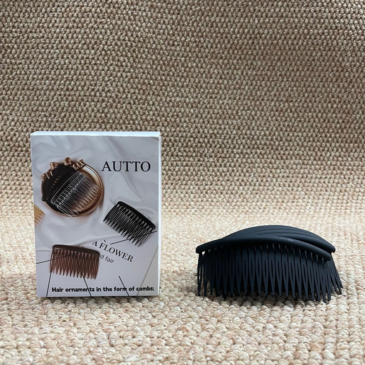 AUTTO 12 Pieces Small Hair Combs Side Combs Plastic French Teeth for Women accessories Bridal Wedding Veil Comb for fine hair, Black