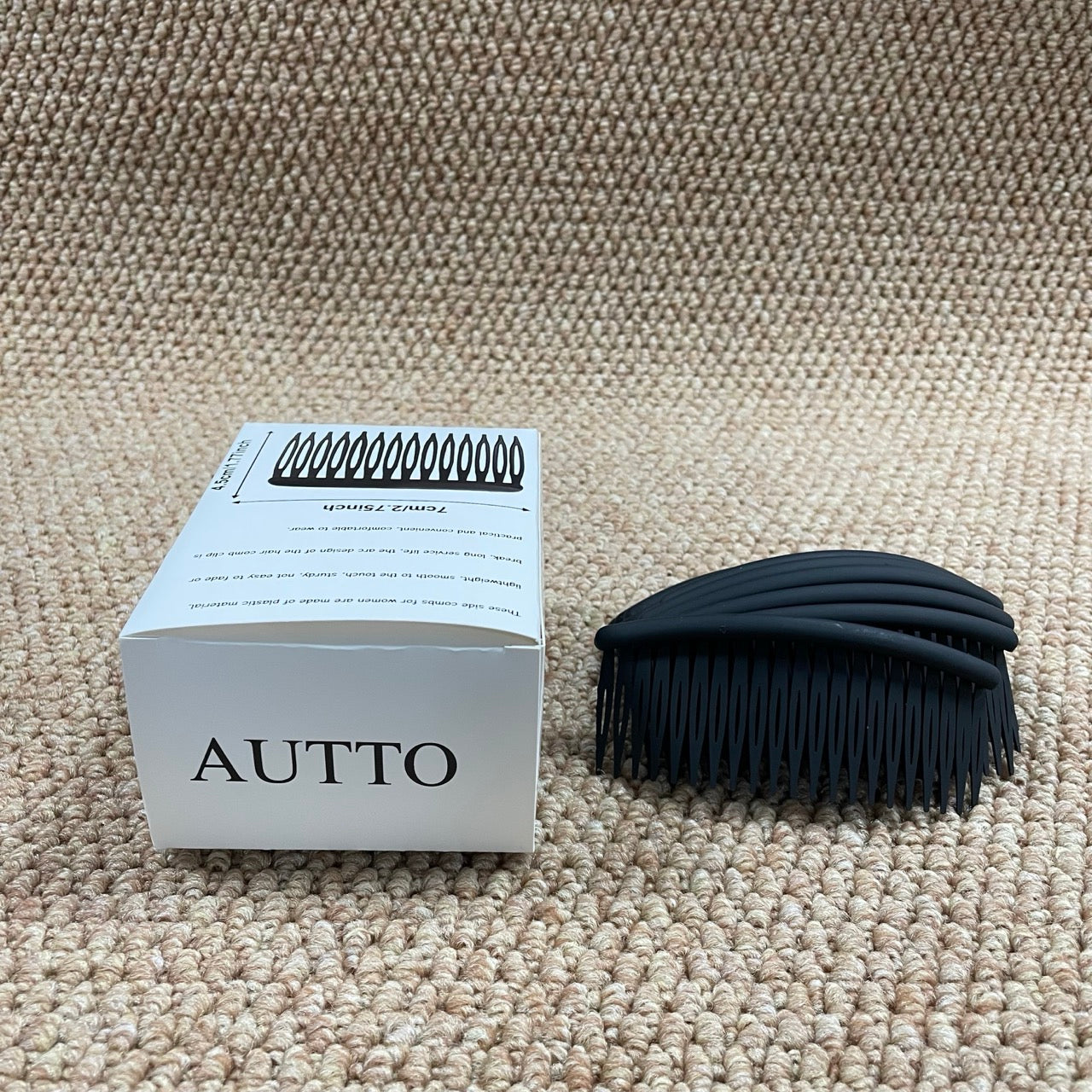 AUTTO 12 Pieces Small Hair Combs Side Combs Plastic French Teeth for Women accessories Bridal Wedding Veil Comb for fine hair, Black
