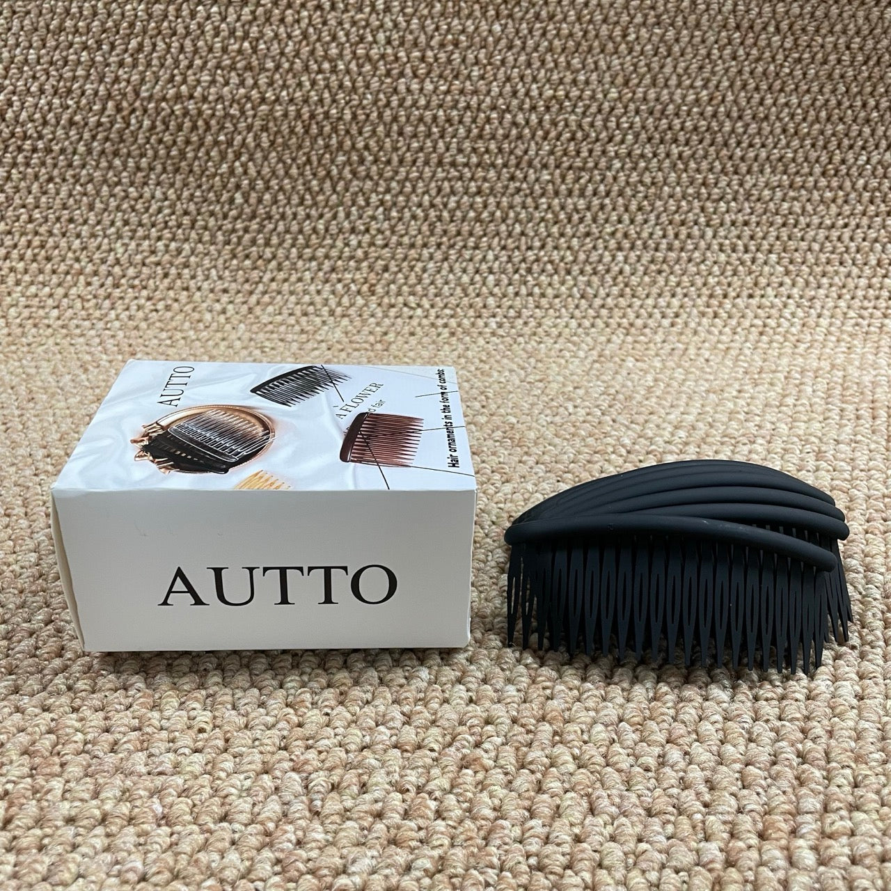 AUTTO 12 Pieces Small Hair Combs Side Combs Plastic French Teeth for Women accessories Bridal Wedding Veil Comb for fine hair, Black