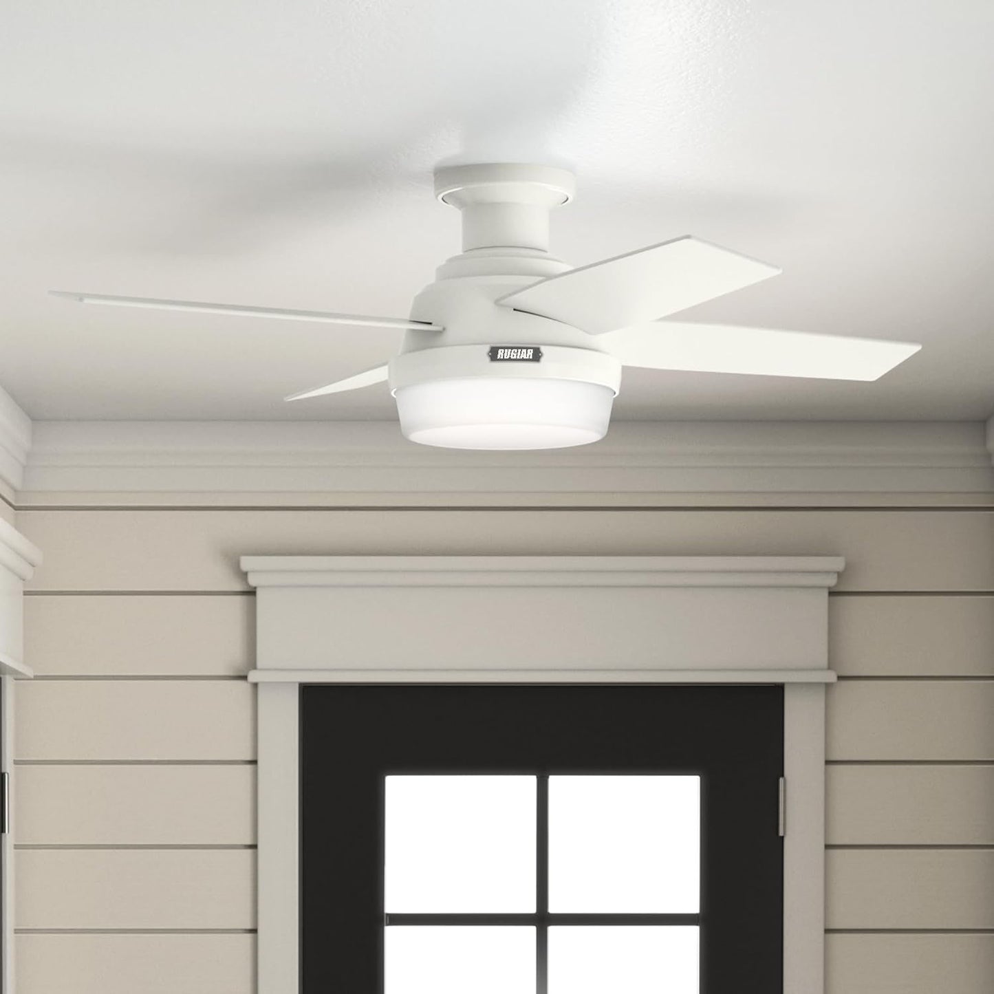 RUGIAR Dempsey Ceiling Fan 44 inches Fresh White