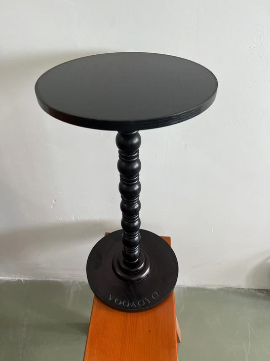 YOOAOYO Side Table, Small Round End Table with Lower Shelf, Nightstand for Small Spaces, Bedroom