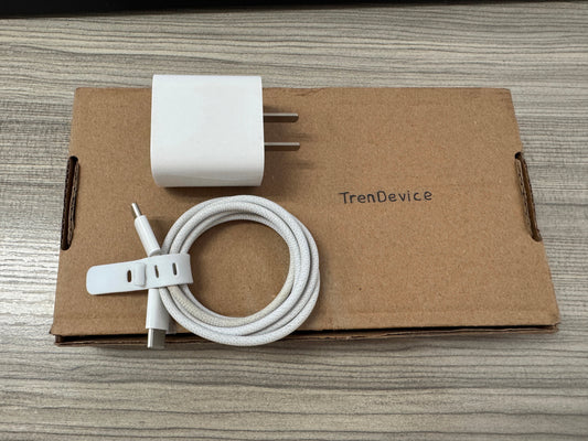 TrenDevice 35W USB C Charger, Fast Charge  with iPhone 15,14 Pro, MacBook, Samsung, Laptop, Android Devices (C Cable Included) (White)