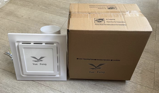 Yue Feng Bathroom Exhaust Fan With Light, Quiet Vent Fan With Junction Box & Duct, 12 Inch Ceiling Mount for Home, Hotel, Office