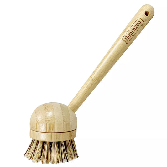 BEPREZCO Bamboo Dish Brush - Soft Bristles, Natural Vegetable Brush Compostable & Sustainable Cleaning for Kitchen Utensils