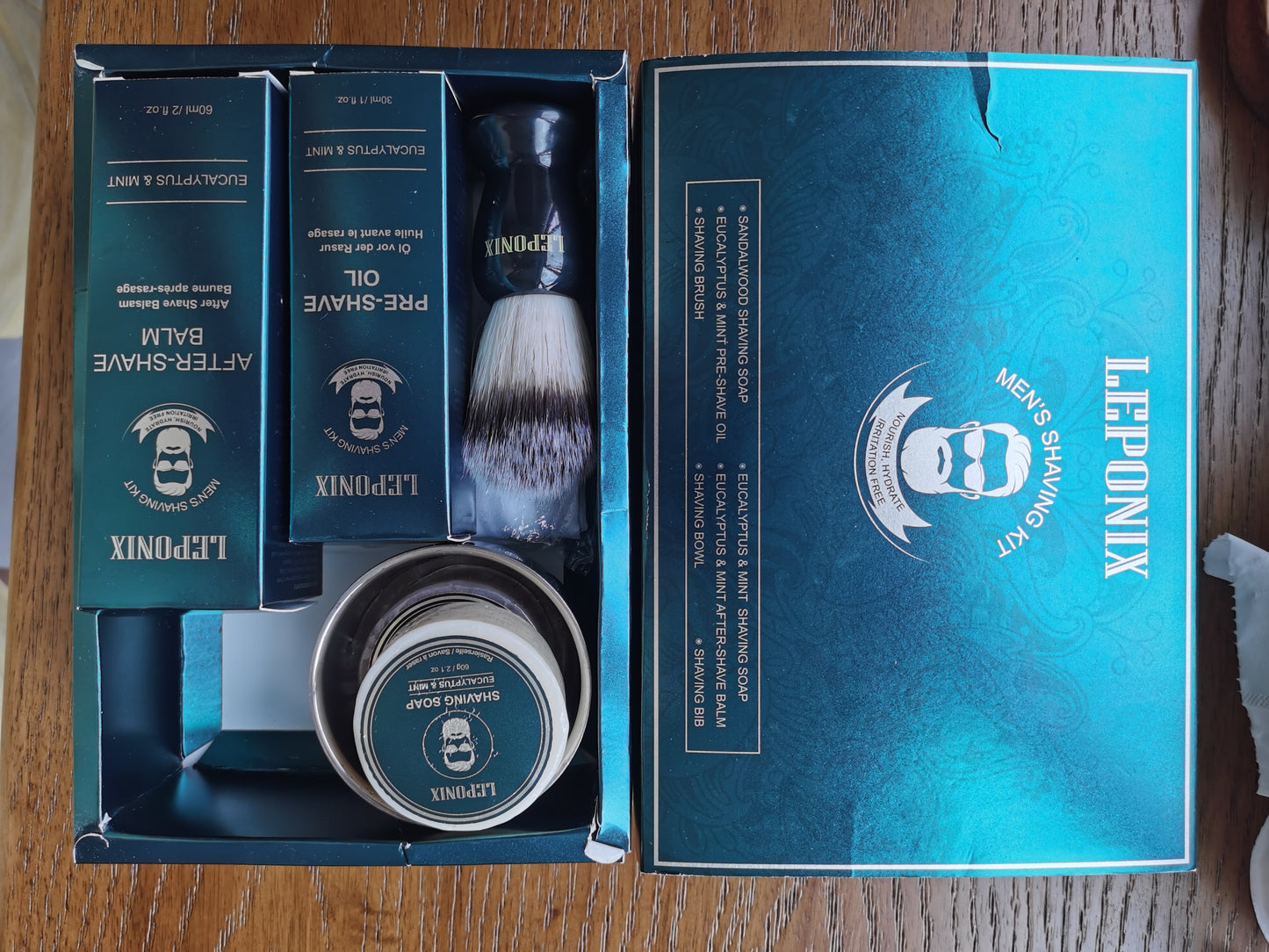 LEPONIX Classic Black Large Silvertip Fiber Shaving Brush - Synthetic Luxury Shave Brush for Men