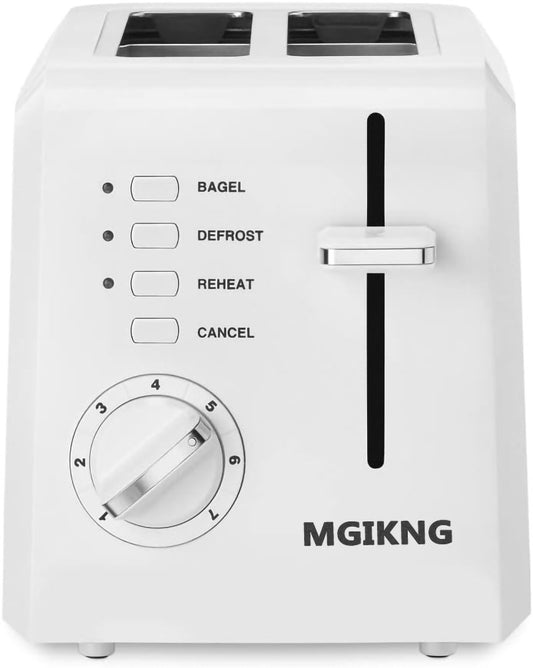 MGIKNG 2-Slice Toaster, Compact, White, CPT-122